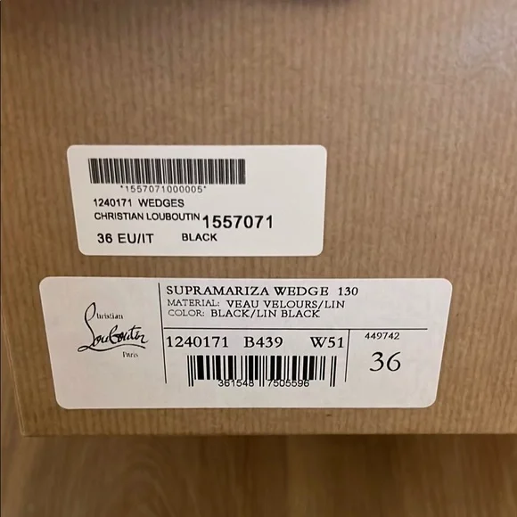 Christian Louboutin Black Women's Wedge Sandals